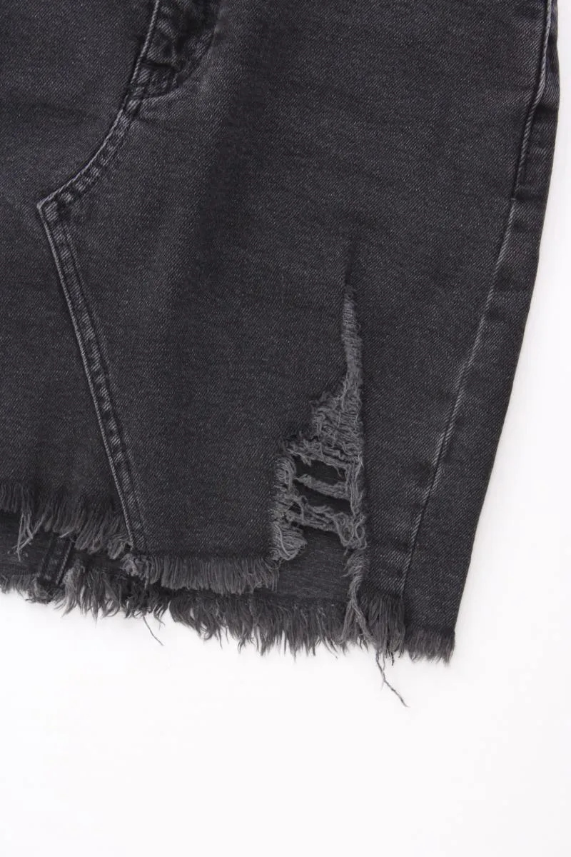 Pull&Bear Jeansrock Gr. S grau aus Baumwolle