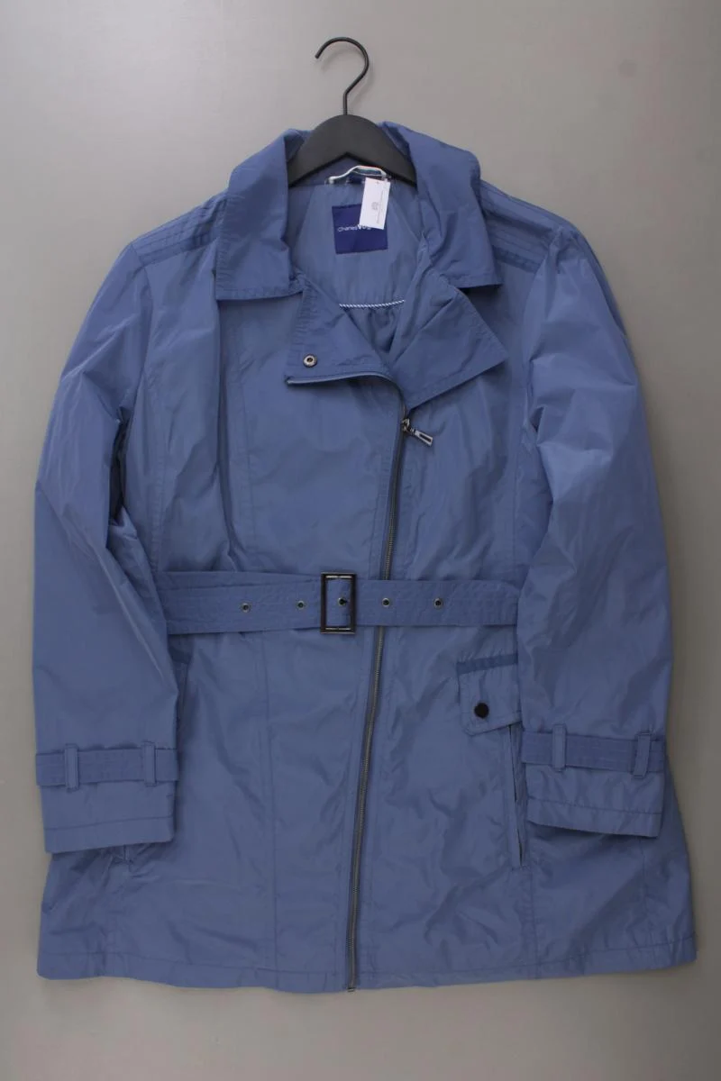 Vögele Übergangsmantel Gr. 48 mit Gürtel blau aus Polyester