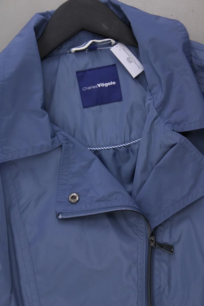 Vögele Übergangsmantel Gr. 48 mit Gürtel blau aus Polyester