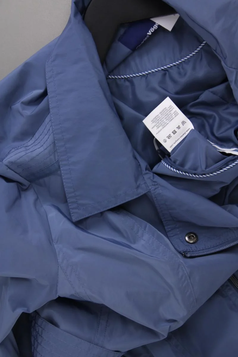 Vögele Übergangsmantel Gr. 48 mit Gürtel blau aus Polyester