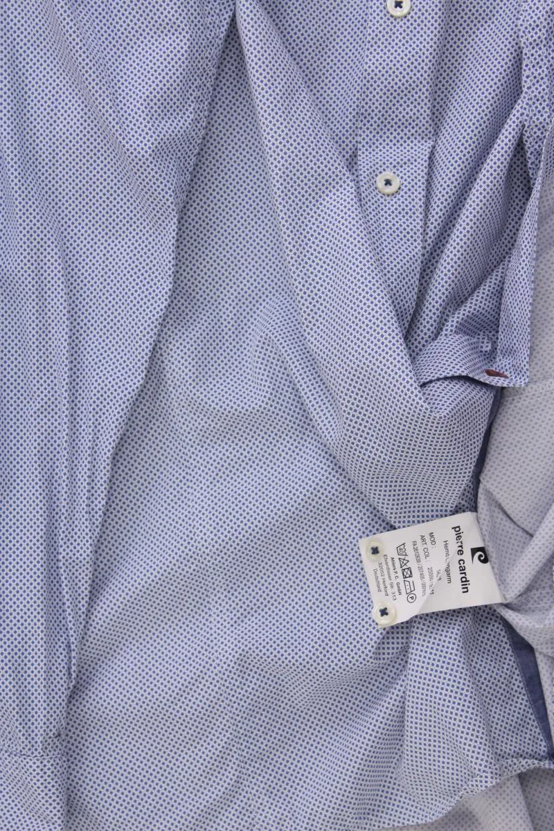 Pierre Cardin Langarmhemd für Herren Gr. XL blau aus Baumwolle