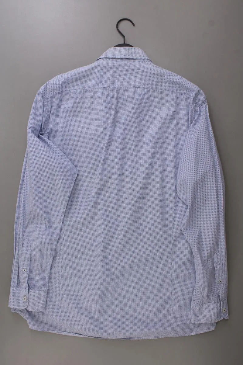 Pierre Cardin Langarmhemd für Herren Gr. XL blau aus Baumwolle