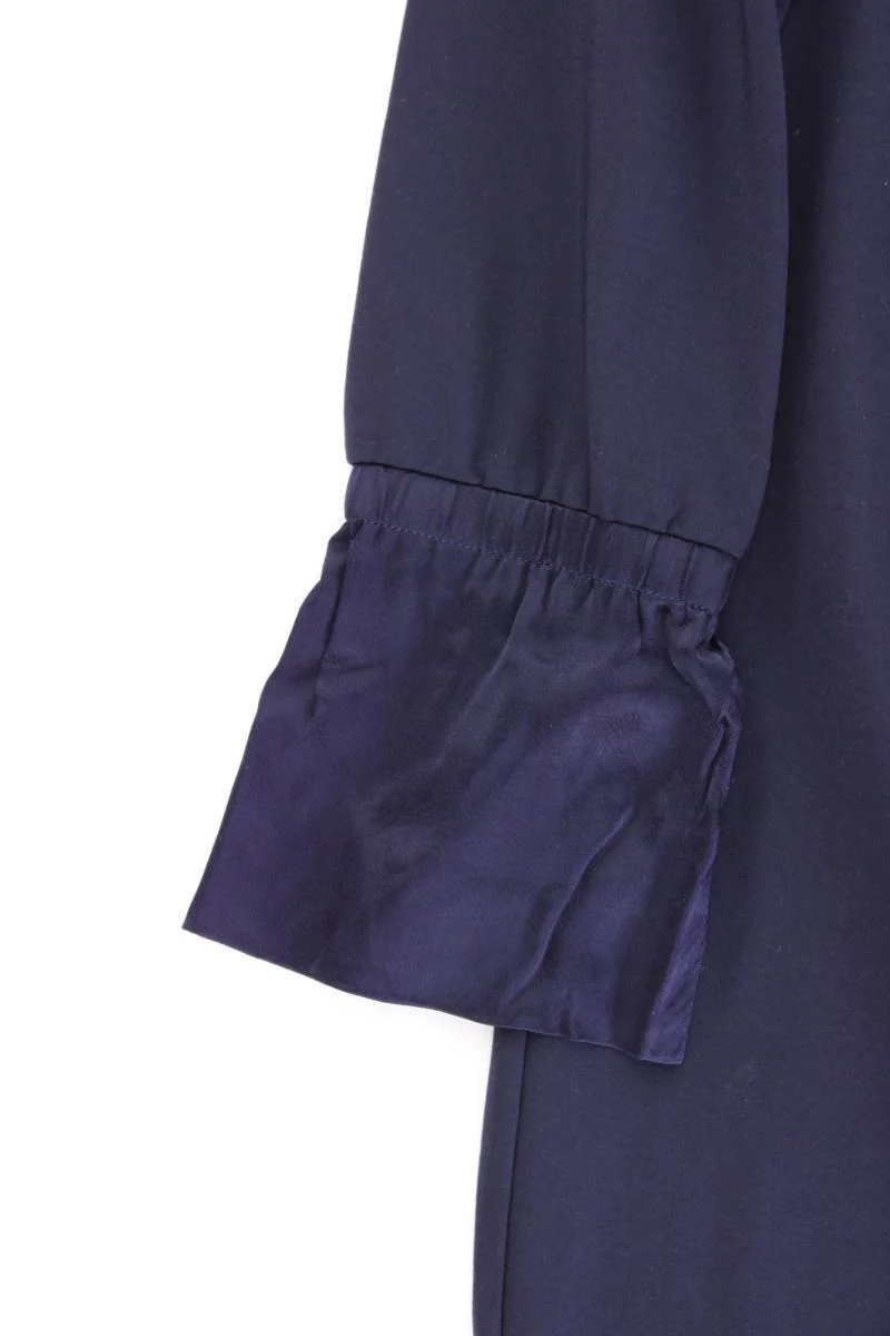 Langarmkleid Gr. 38 blau aus Baumwolle
