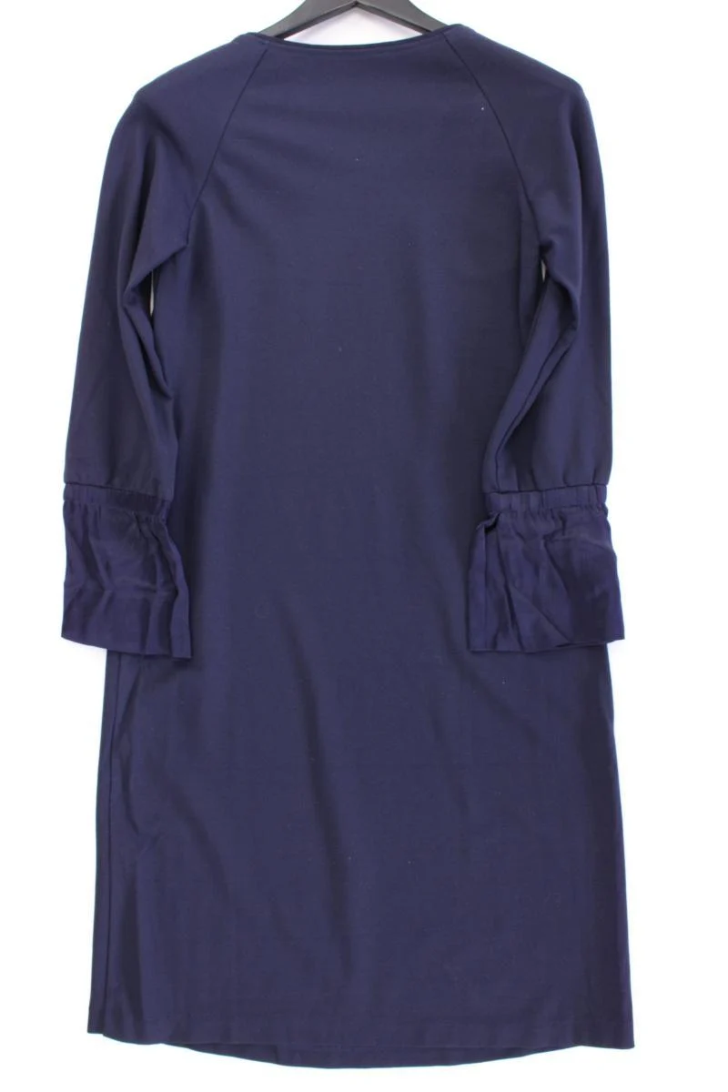 Langarmkleid Gr. 38 blau aus Baumwolle