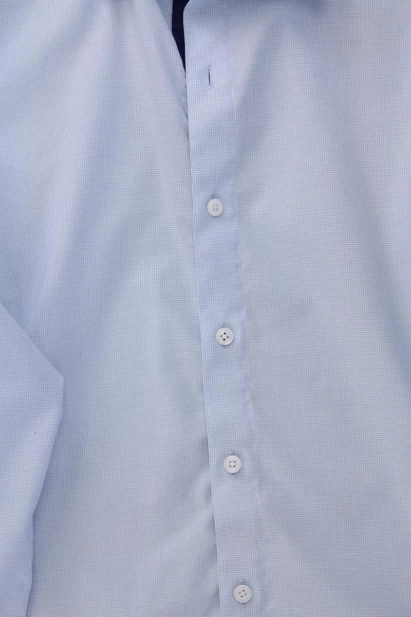 Walbusch Langarmhemd für Herren Gr. Hemdgröße 43 blau aus Baumwolle