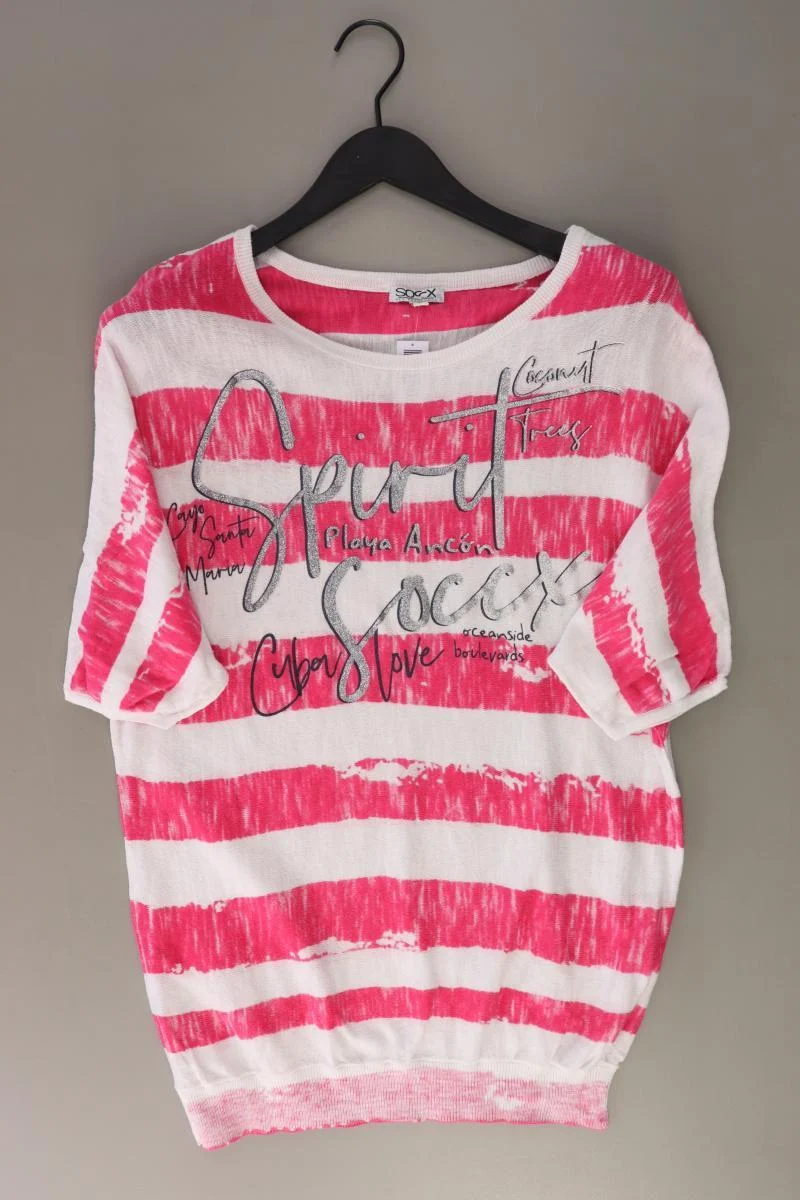 Soccx Ringelshirt Gr. 36 gestreift Kurzarm pink aus Baumwolle