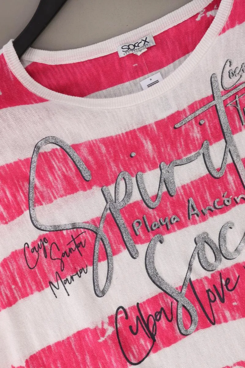 Soccx Ringelshirt Gr. 36 gestreift Kurzarm pink aus Baumwolle