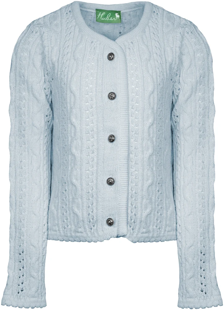 Huber Trachten Strickjacke "Alia" für Mädchen | Eisblau