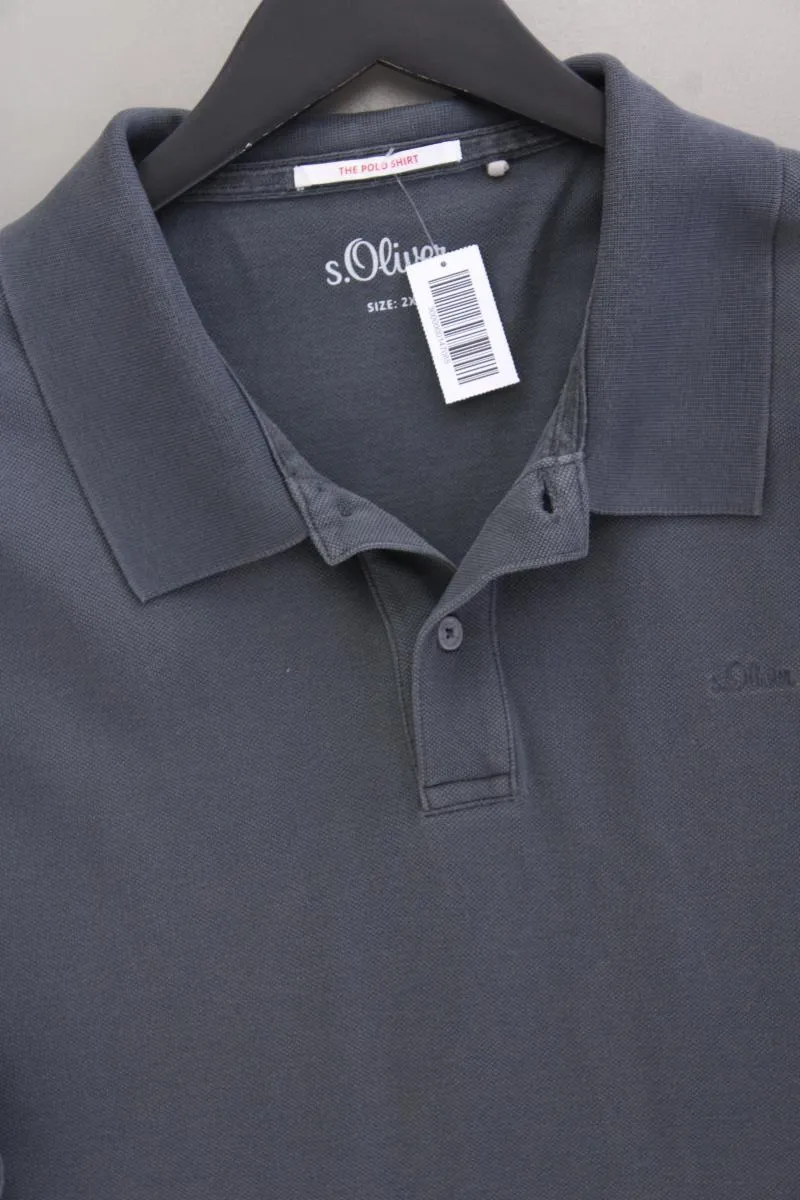 s.Oliver Poloshirt für Herren Gr. XXL Kurzarm grau aus Baumwolle