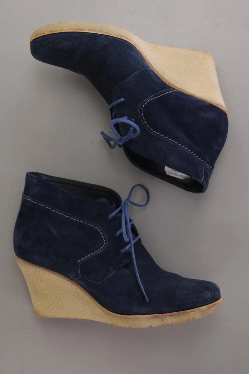 Paul Green Stiefeletten mit Keilabsatz Gr. 40 Neupreis: 130,0€! blau aus Leder