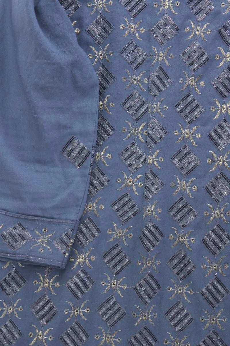 DW-Shop Midikleid Gr. 44/46 3/4 Ärmel blau