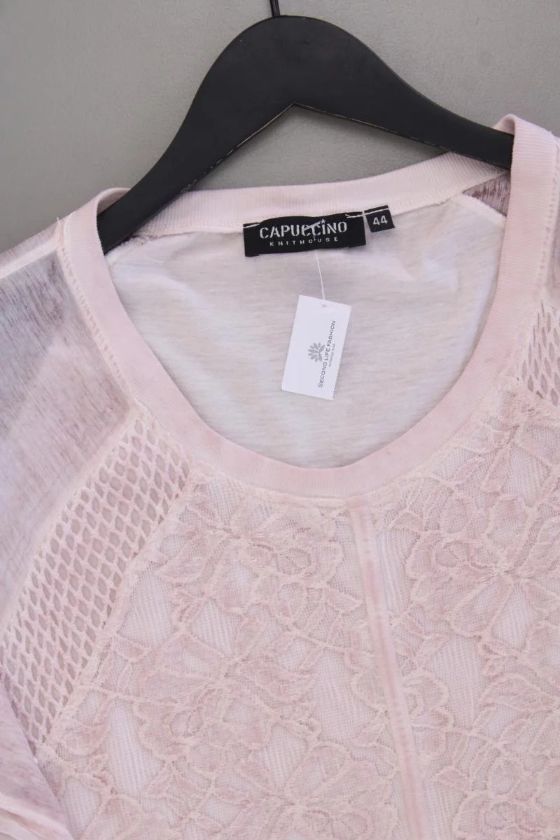 Cappuccino T-Shirt Gr. 44 Kurzarm rosa aus Baumwolle