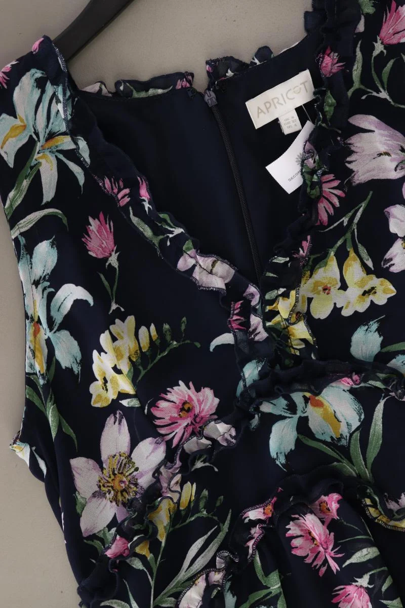 Apricot Midikleid Gr. XS mit Blumenmuster Ärmellos blau aus Polyester