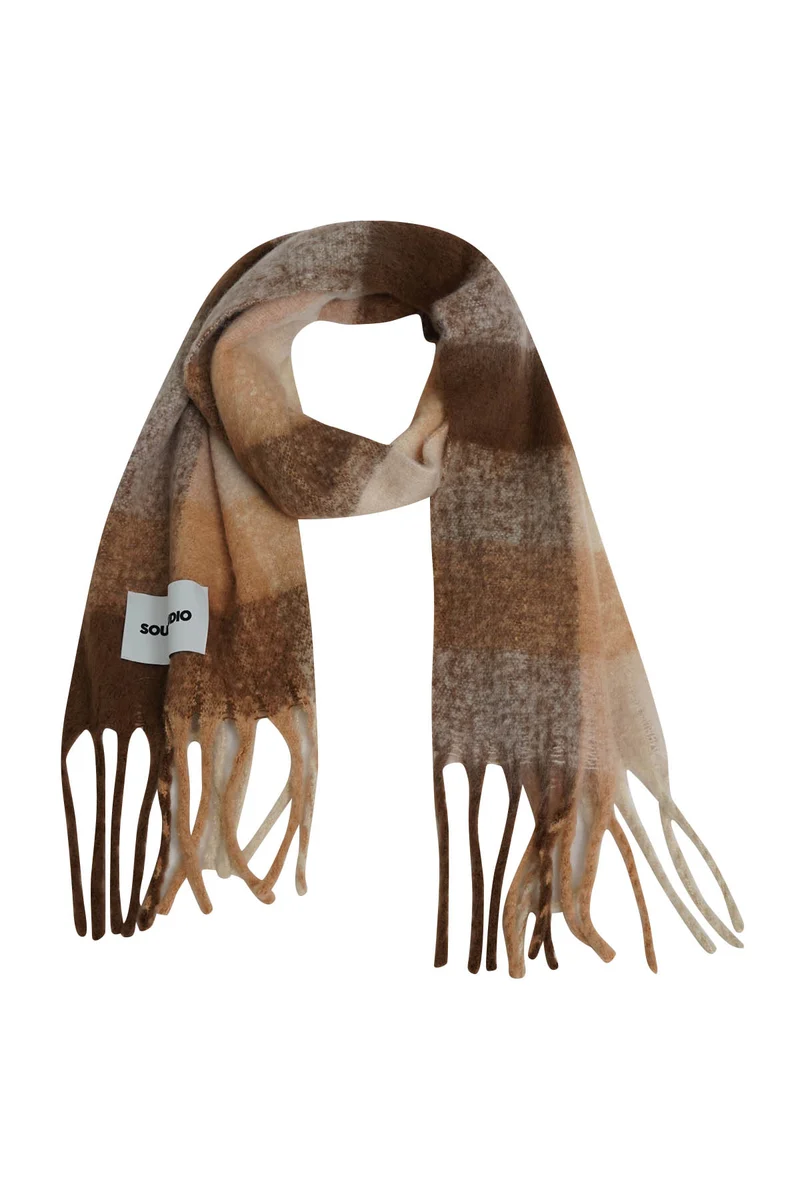 Smith & Soul Wollschal kariert beige print