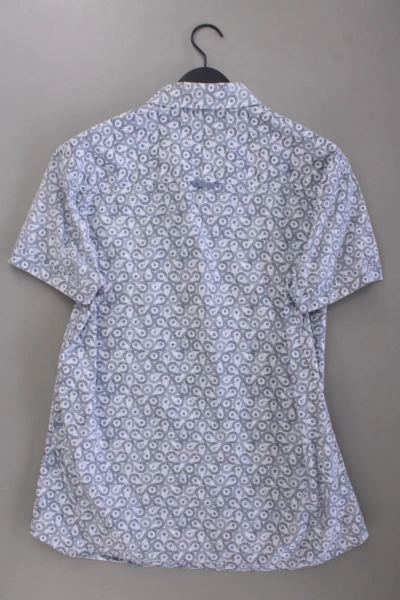 Mustang Kurzarmhemd für Herren Gr. XL geometrisches Muster grau