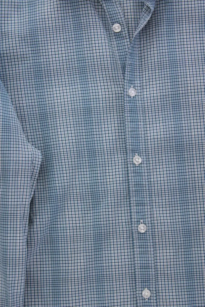Mexx Langarmhemd für Herren Gr. L geometrisches Muster blau