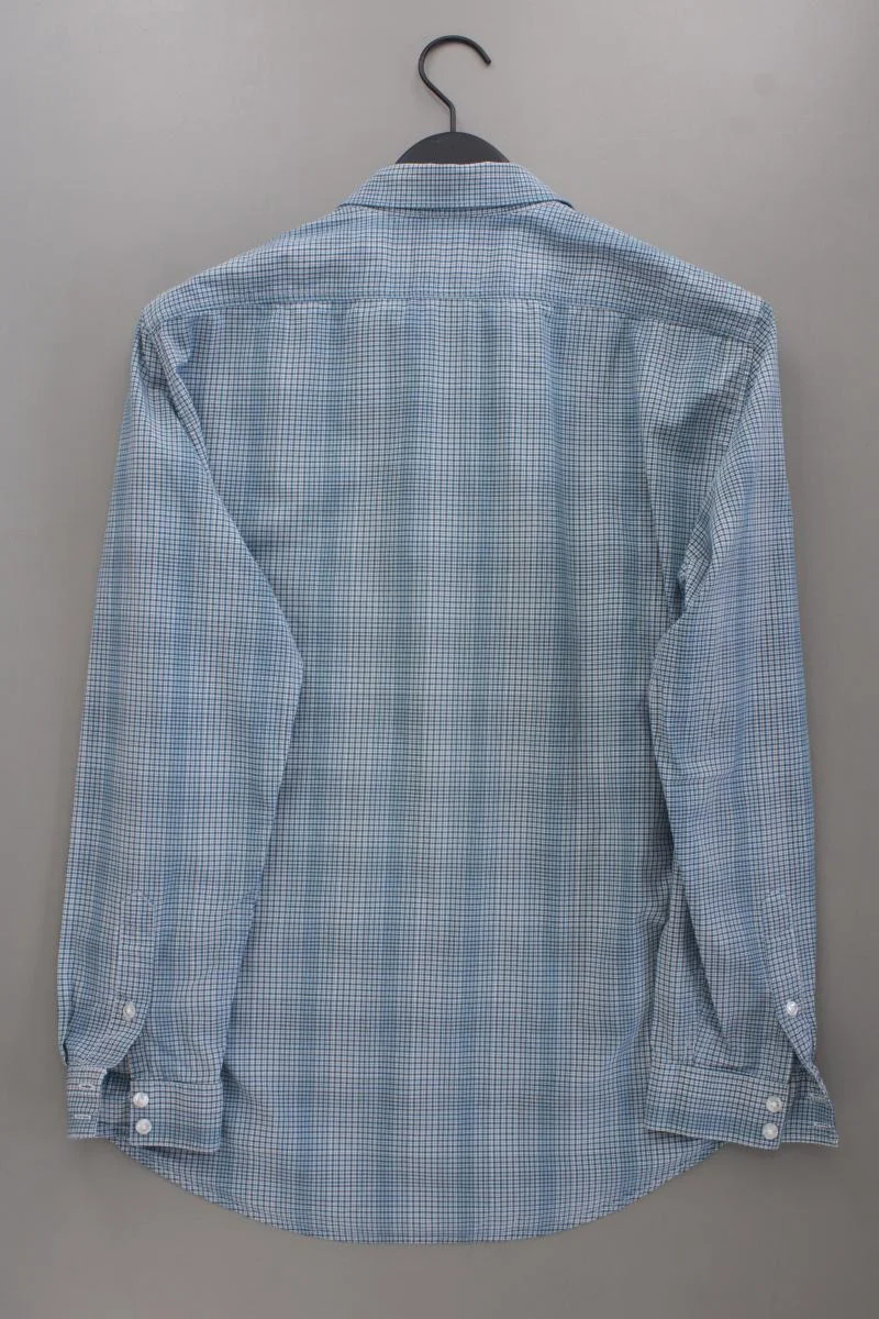 Mexx Langarmhemd für Herren Gr. L geometrisches Muster blau