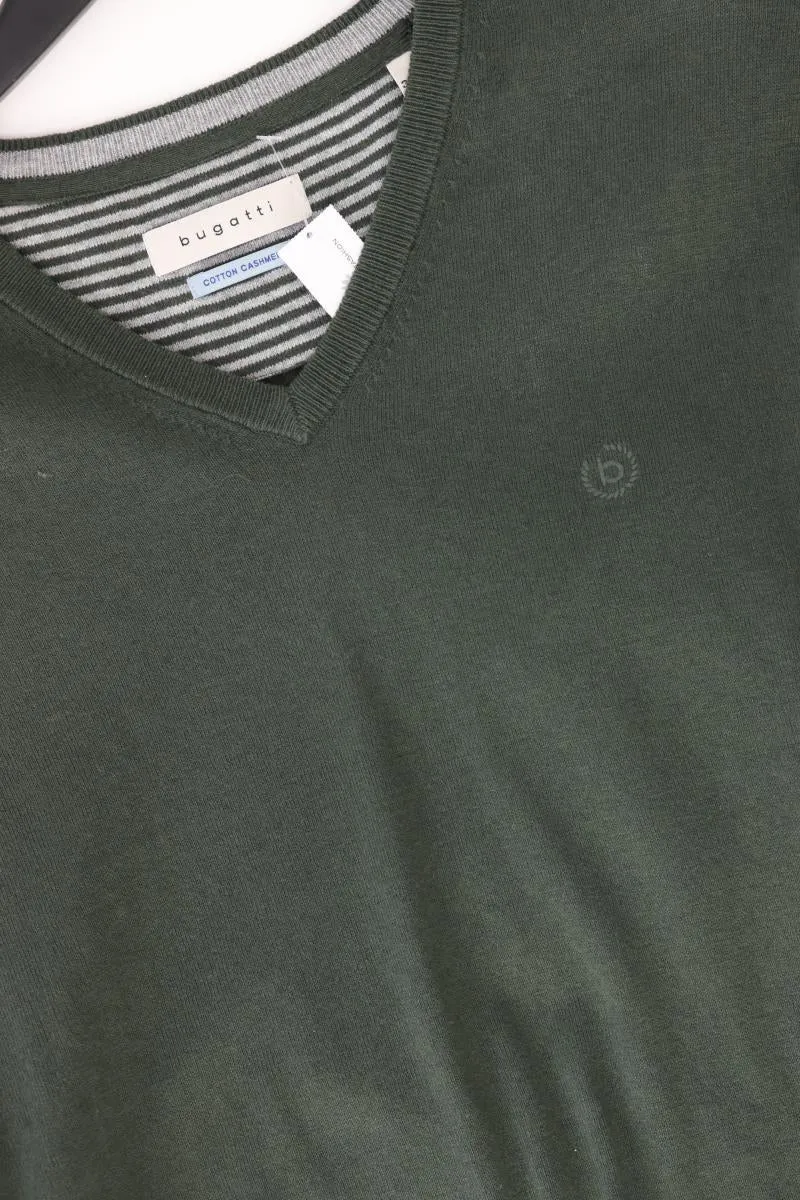 Bugatti Feinstrickpullover für Herren Gr. XXXL neuwertig olivgrün aus Baumwolle