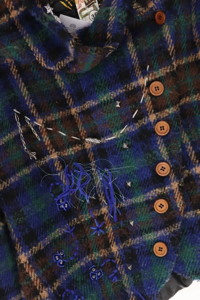 Desigual Wolljacke Gr. 38 kariert mehrfarbig