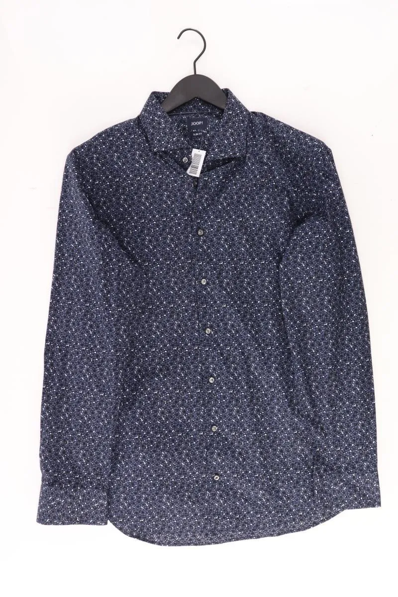 Joop! Langarmhemd für Herren Gr. Hemdgröße 44 mit Blumenmuster blau