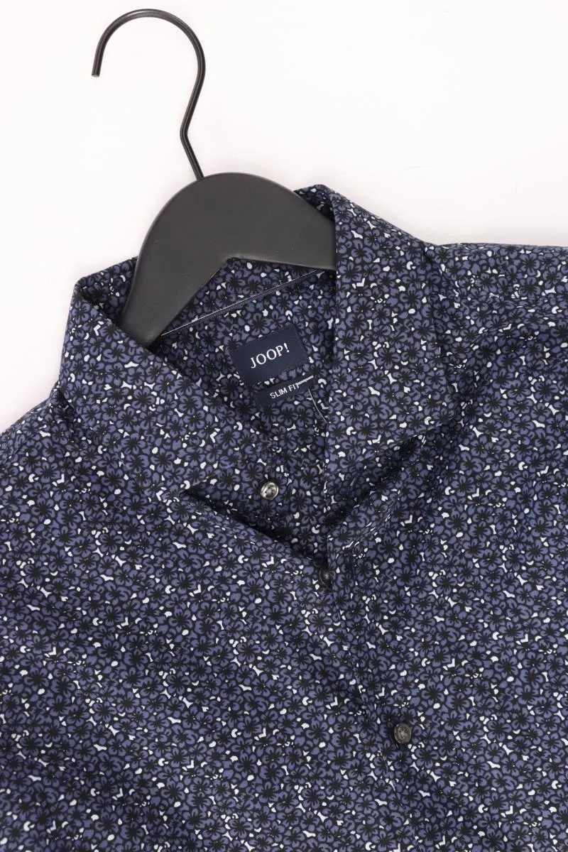 Joop! Langarmhemd für Herren Gr. Hemdgröße 44 mit Blumenmuster blau