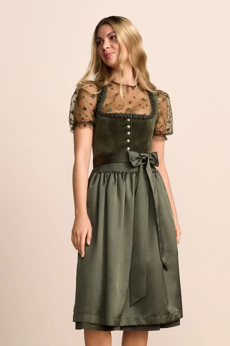 Krüger Dirndl Nyvella 70 cm - nicht rabattierbar oliv