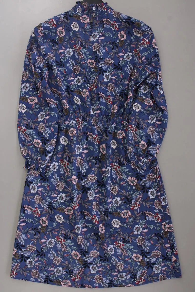 Only Langarmkleid Gr. 38 mit Blumenmuster neuwertig blau aus Polyester