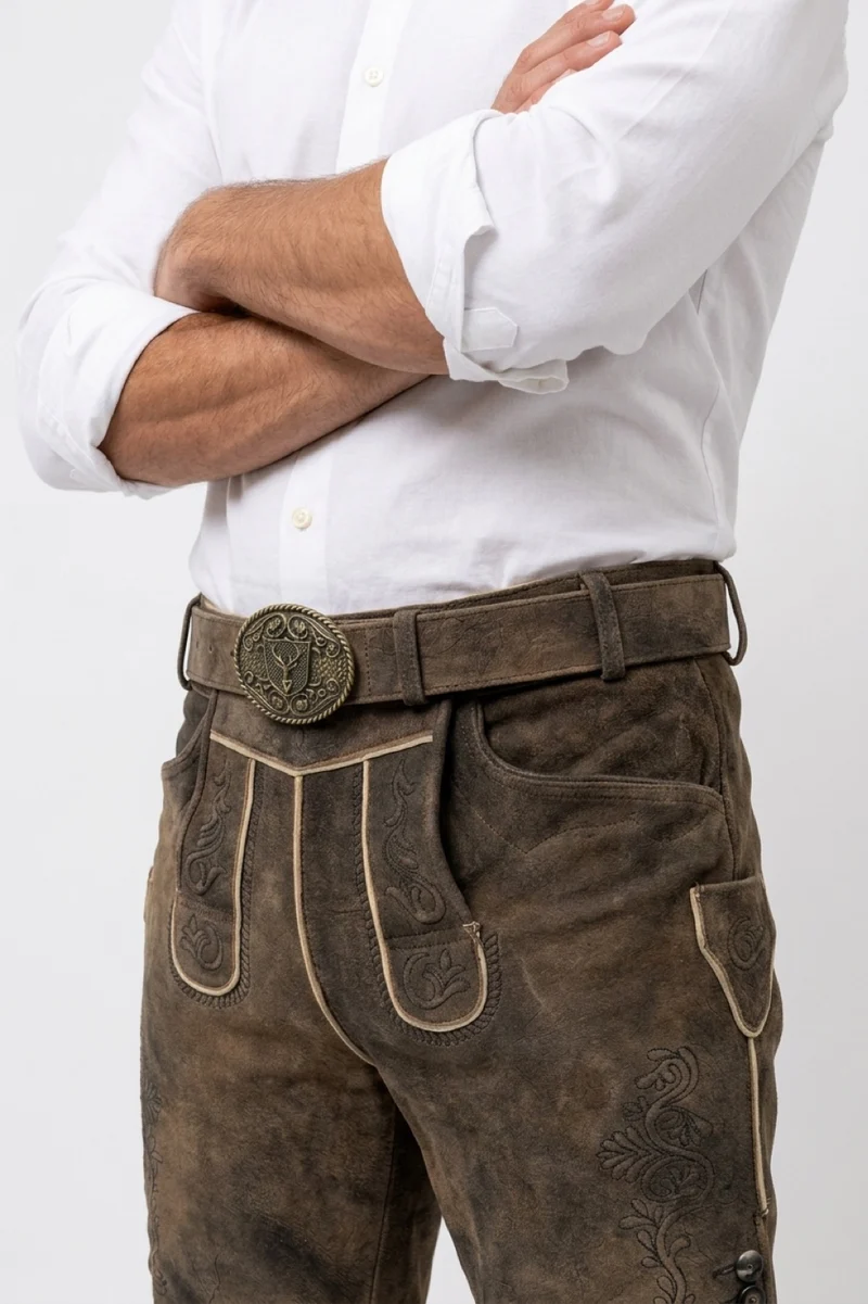 Lederhose Liga di Bavaria Luxury Collection "Tradition" soft braun TD03