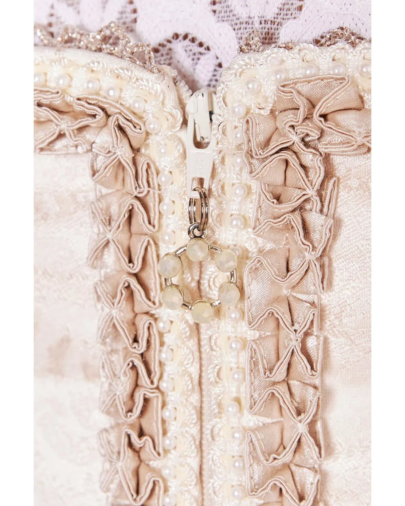 Krüger MADL Dirndl "Fia" mit Spitzenschürze 416966 | Natur 60cm