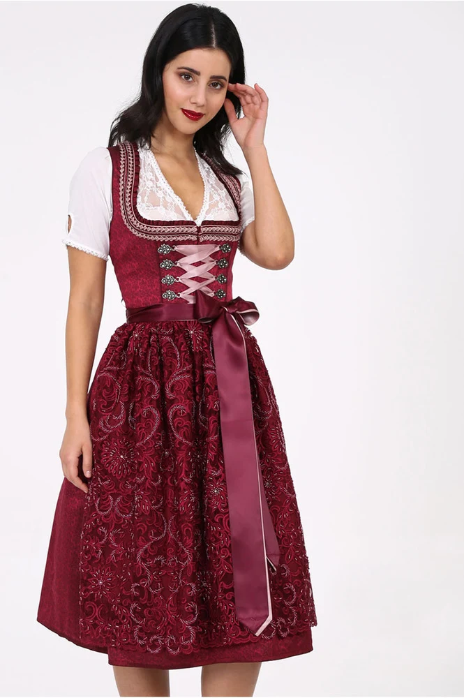 Krüger Collection Damen Dirndlbluse "Erika" mit V-Ausschnitt 28183 | Ecru