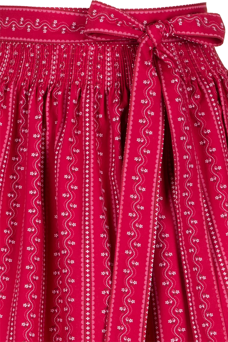Dirndlschürze Midi 70cm aus Baumwolle - rot