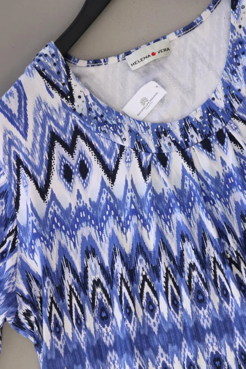 Helena Vera Printshirt Gr. 48 Kurzarm blau aus Viskose
