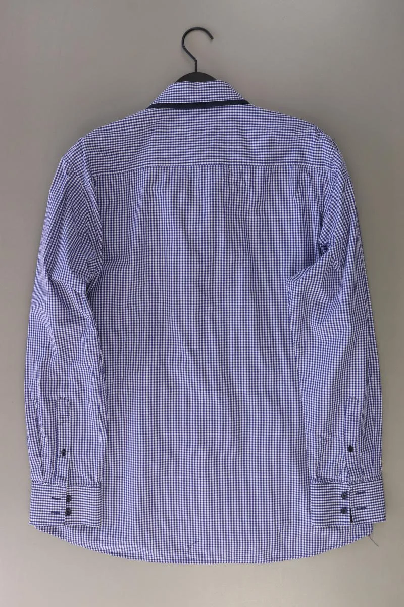 Charles Robertson Karohemd für Herren Gr. XL kariert Langarm blau aus Baumwolle