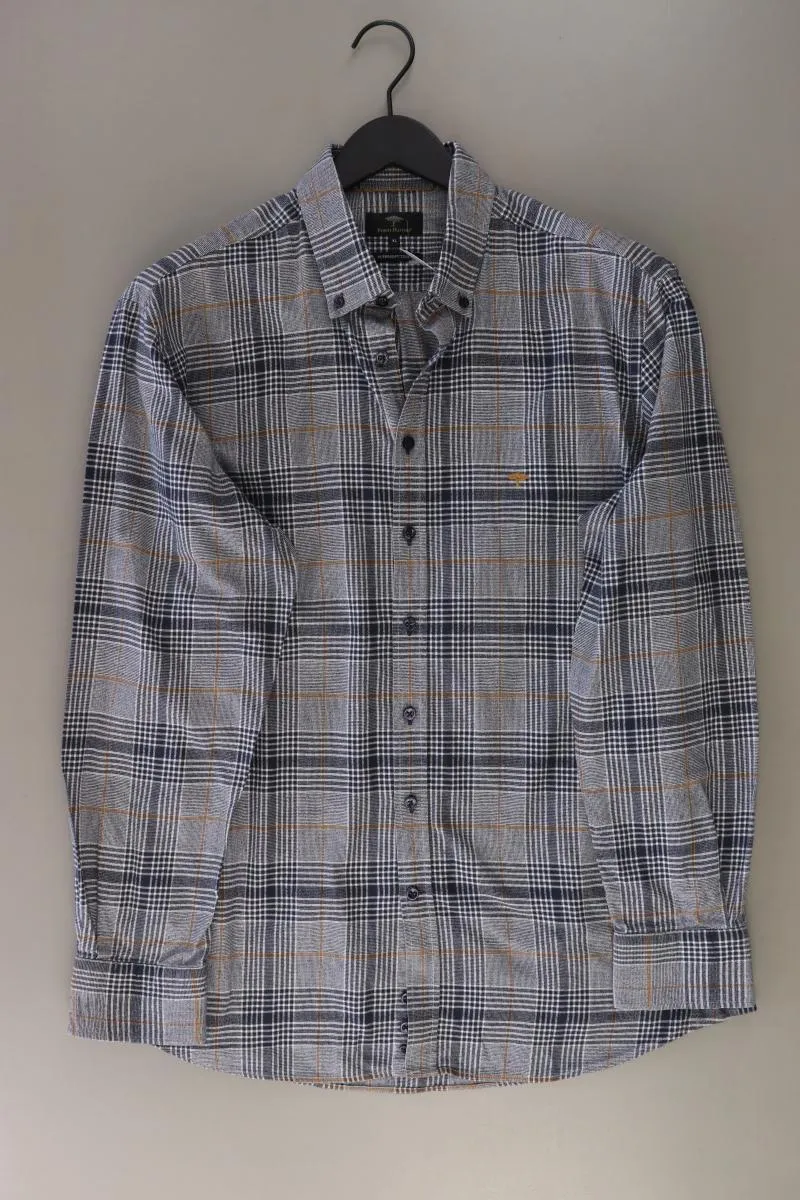 Fynch Hatton Karohemd für Herren Gr. XL kariert Langarm grau aus Baumwolle