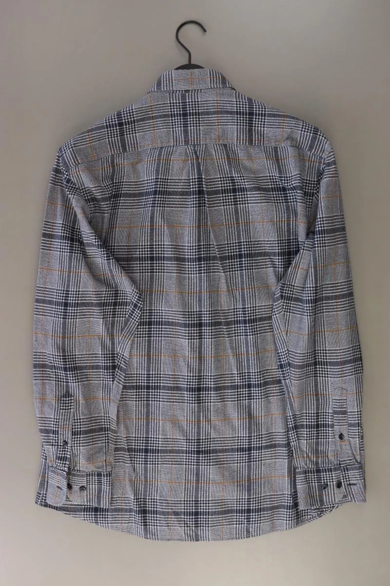 Fynch Hatton Karohemd für Herren Gr. XL kariert Langarm grau aus Baumwolle