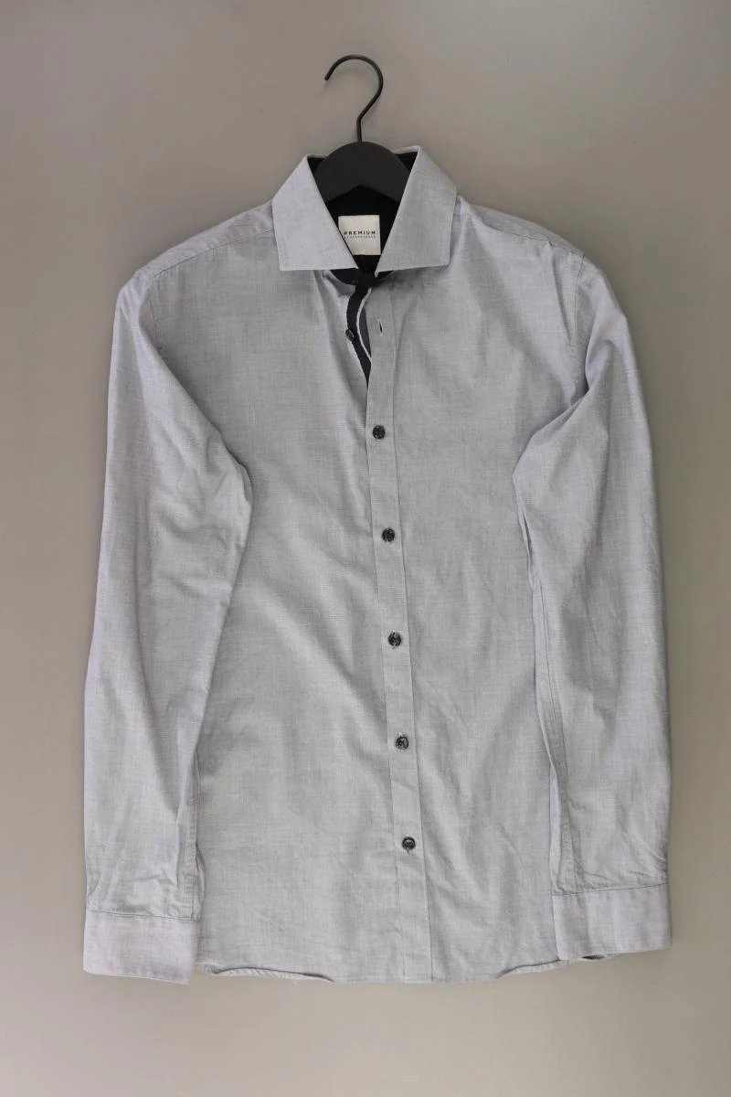 Jack & Jones Langarmhemd für Herren Gr. M grau aus Baumwolle