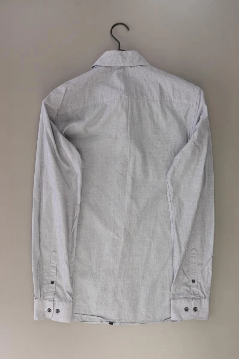 Jack & Jones Langarmhemd für Herren Gr. M grau aus Baumwolle