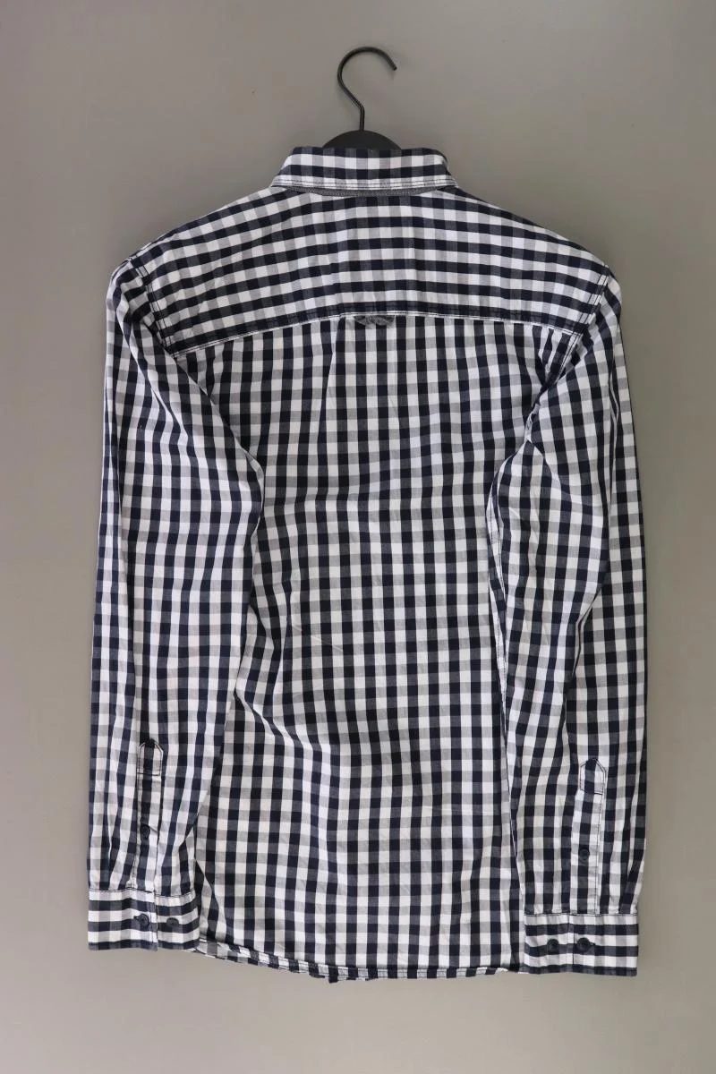 Jack & Jones Karohemd für Herren Gr. M kariert Langarm blau aus Baumwolle