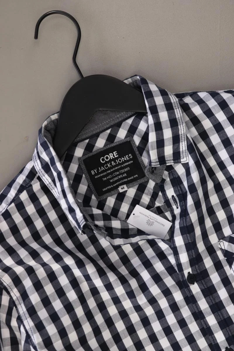 Jack & Jones Karohemd für Herren Gr. M kariert Langarm blau aus Baumwolle
