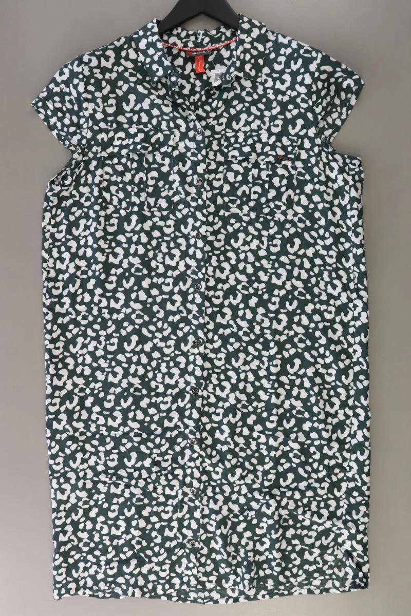Street One Kurzarmkleid Gr. 38 mit Tierdruck grün aus Viskose