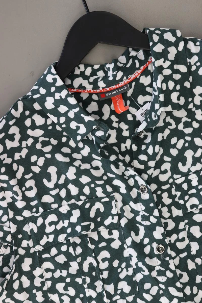 Street One Kurzarmkleid Gr. 38 mit Tierdruck grün aus Viskose