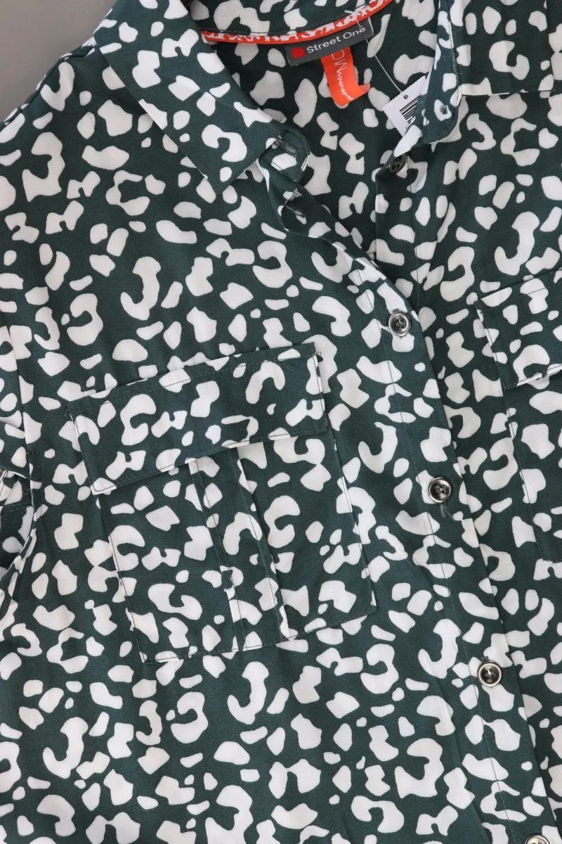 Street One Kurzarmkleid Gr. 38 mit Tierdruck grün aus Viskose