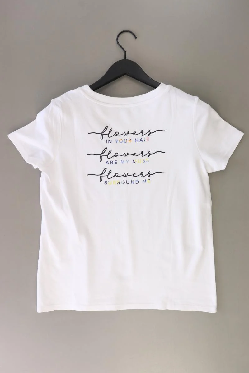 Street One Printshirt Gr. 38 Kurzarm weiß aus Baumwolle