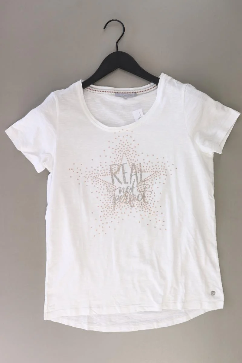 Cecil Printshirt Gr. M Kurzarm weiß aus Baumwolle