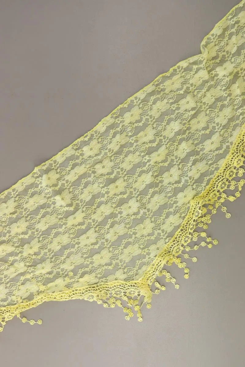 Tuch mit Spitze gelb aus Polyester
