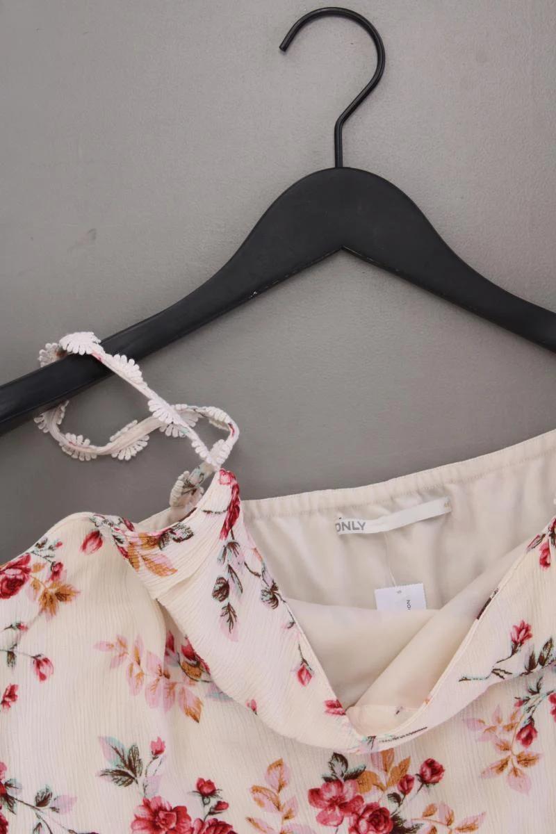 Only Sommerkleid Gr. 40 mit Blumenmuster neuwertig Träger creme aus Viskose