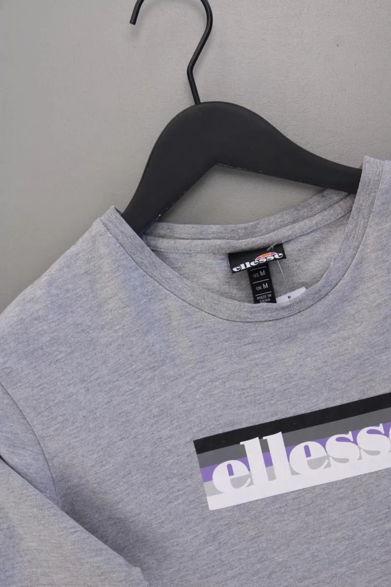 ellesse Printshirt für Herren Gr. M Kurzarm grau aus Baumwolle