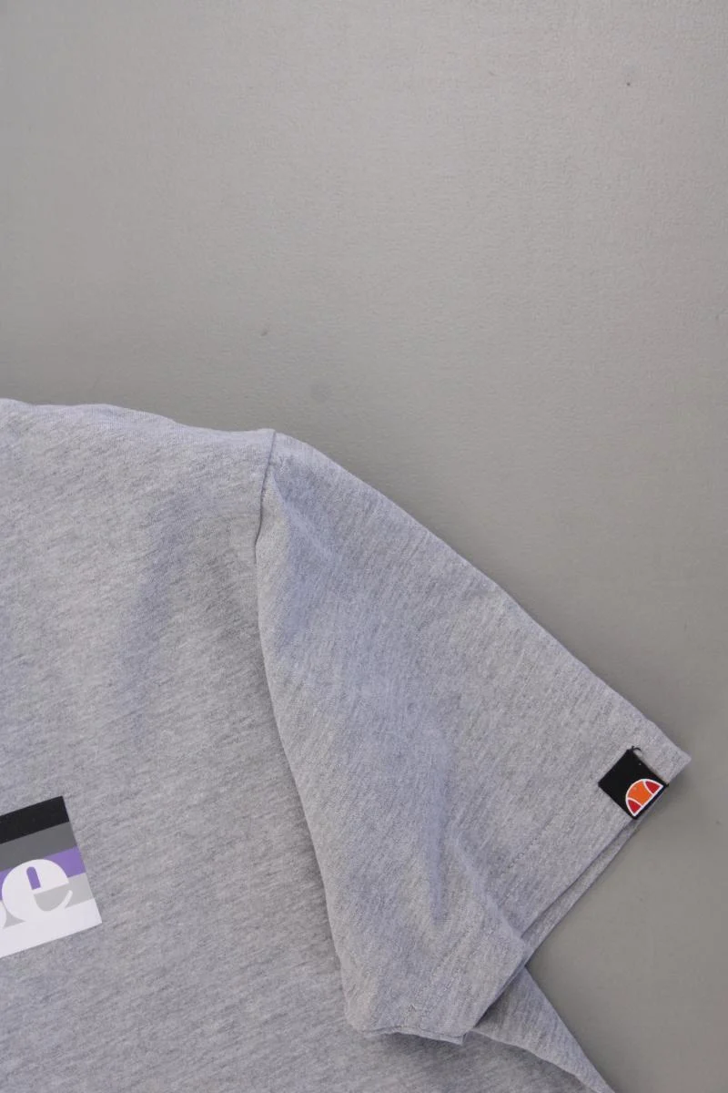 ellesse Printshirt für Herren Gr. M Kurzarm grau aus Baumwolle