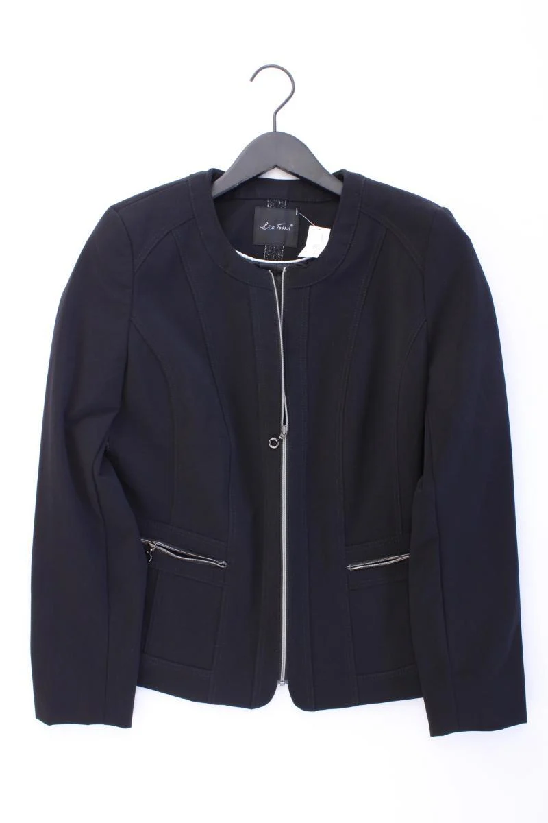 Lisa Tossa Regular Blazer Gr. 40 mit Glitzer schwarz aus Polyamid