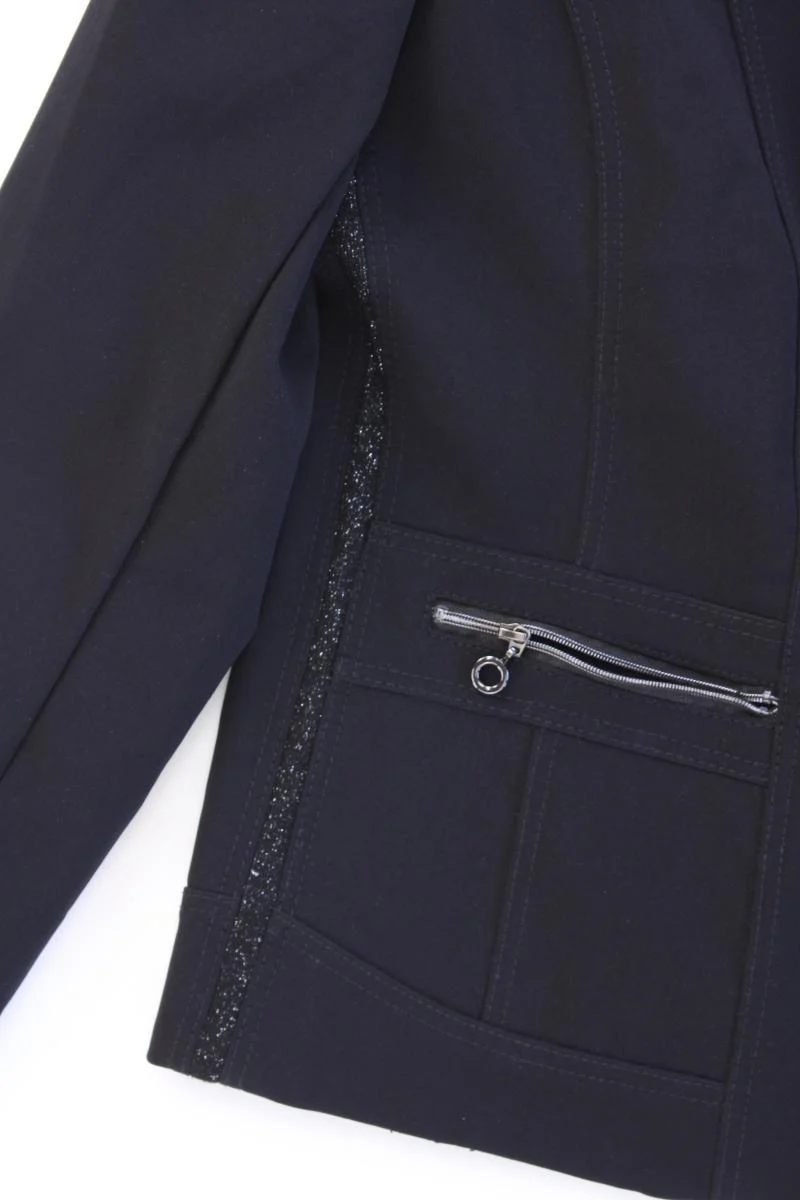 Lisa Tossa Regular Blazer Gr. 40 mit Glitzer schwarz aus Polyamid